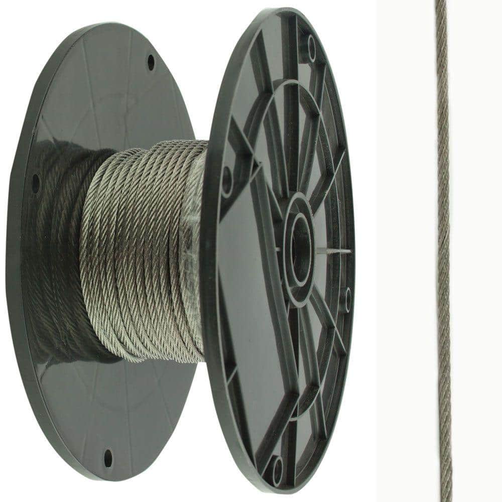 1/16 in. x 500 ft. Galvanized Steel Uncoated Wire Rope - Hercitys