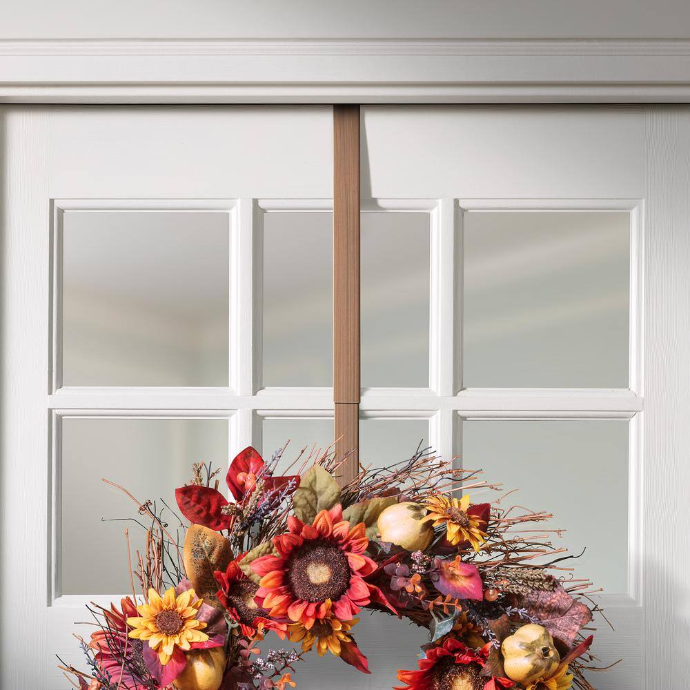 16.5 in. Artificial Brushed Copper Adapt Top and Bottom Adjusting Wreath Hanger - Hercitys