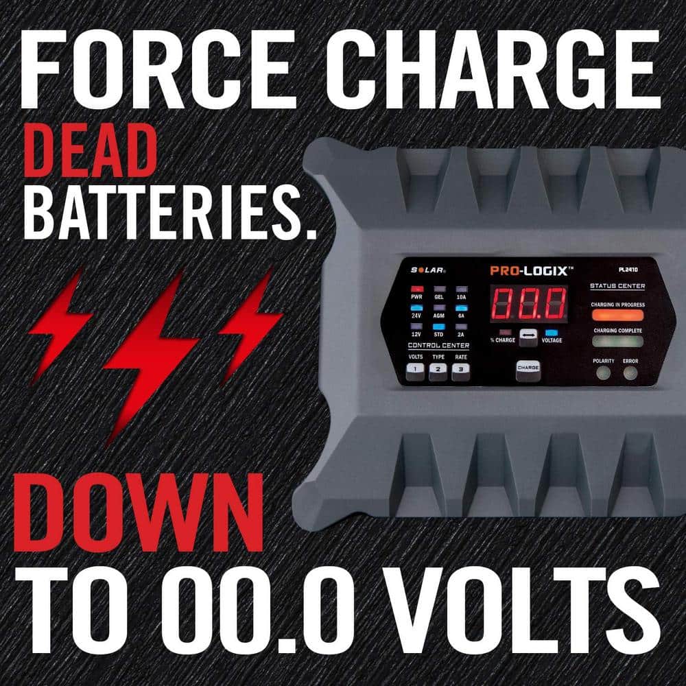 12/24V 10 Amp Intelligent Battery Charger, Battery Maintainer - Hercitys