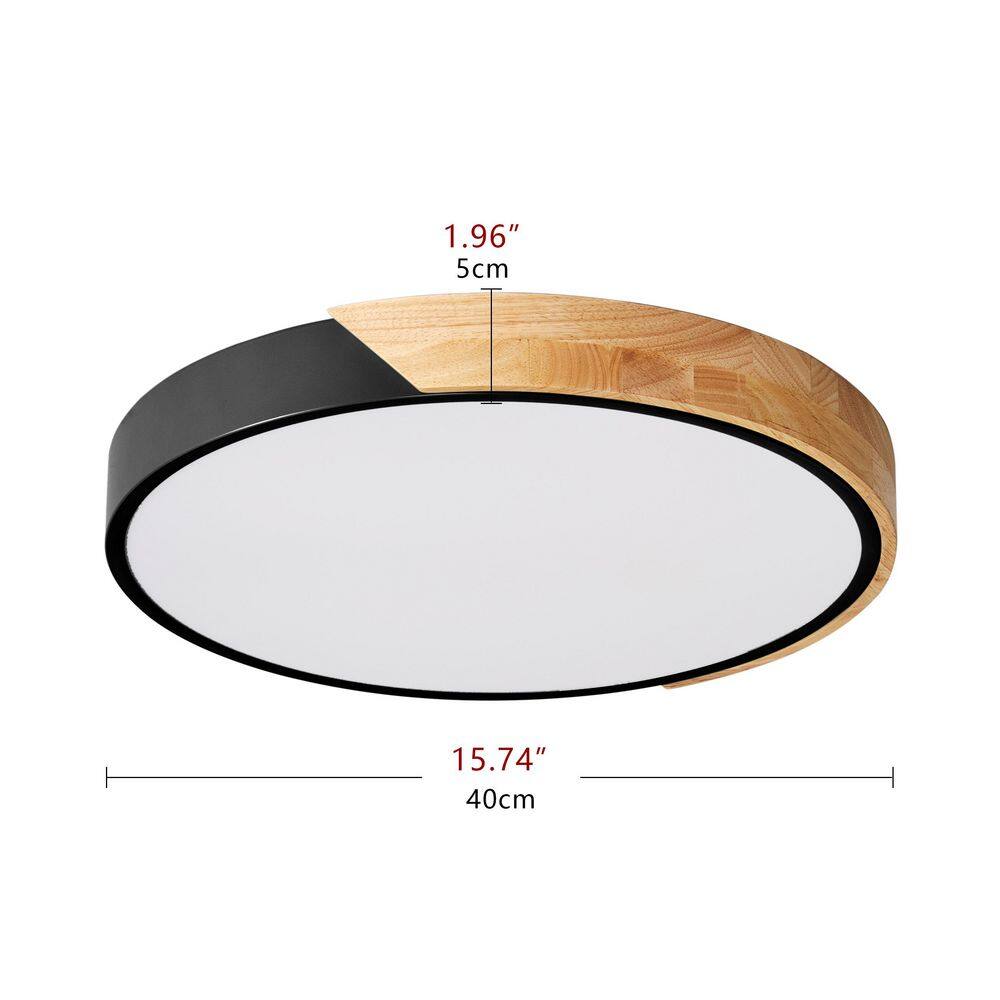 15.74 in. 6000K Classic Pink LED Flush Mount Light with White PS Shade 36 Watt Close to Ceiling Light - Hercitys