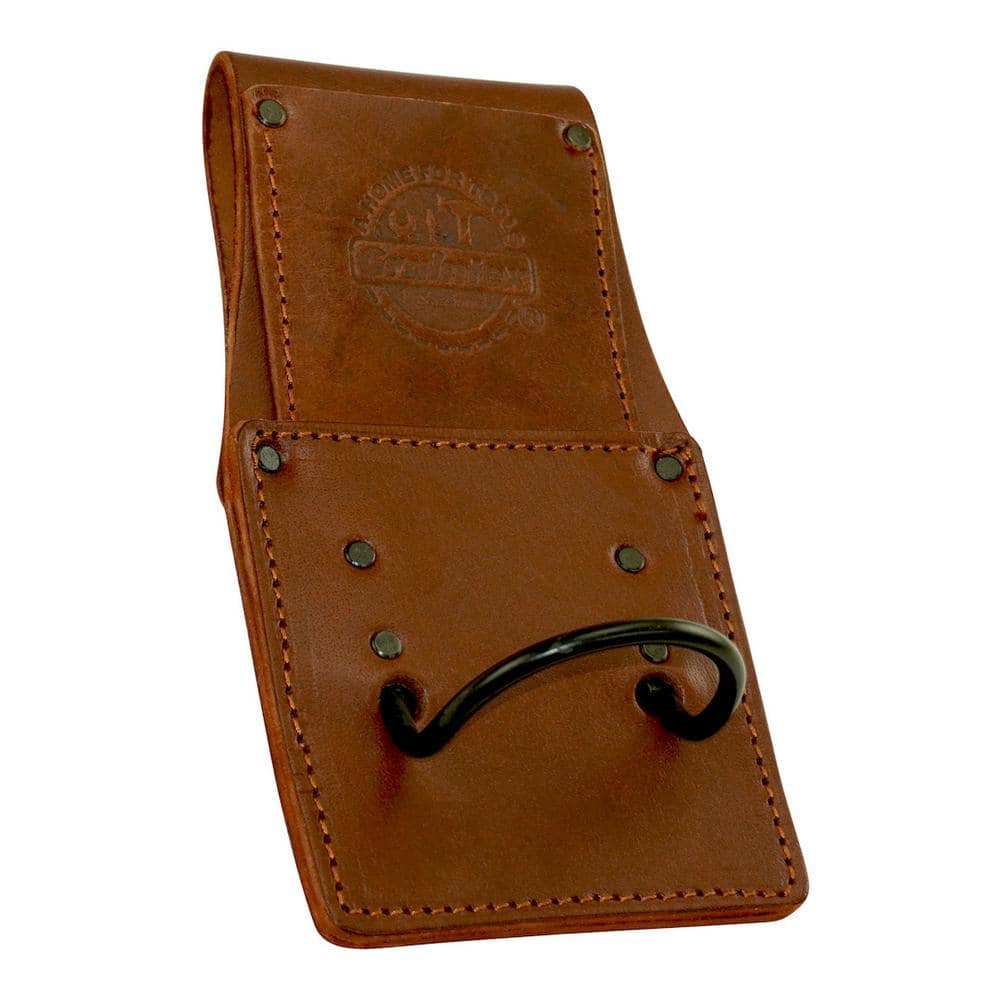 2 in. Ambassador Series Top Grain Brown Leather Hammer Holder - Hercitys