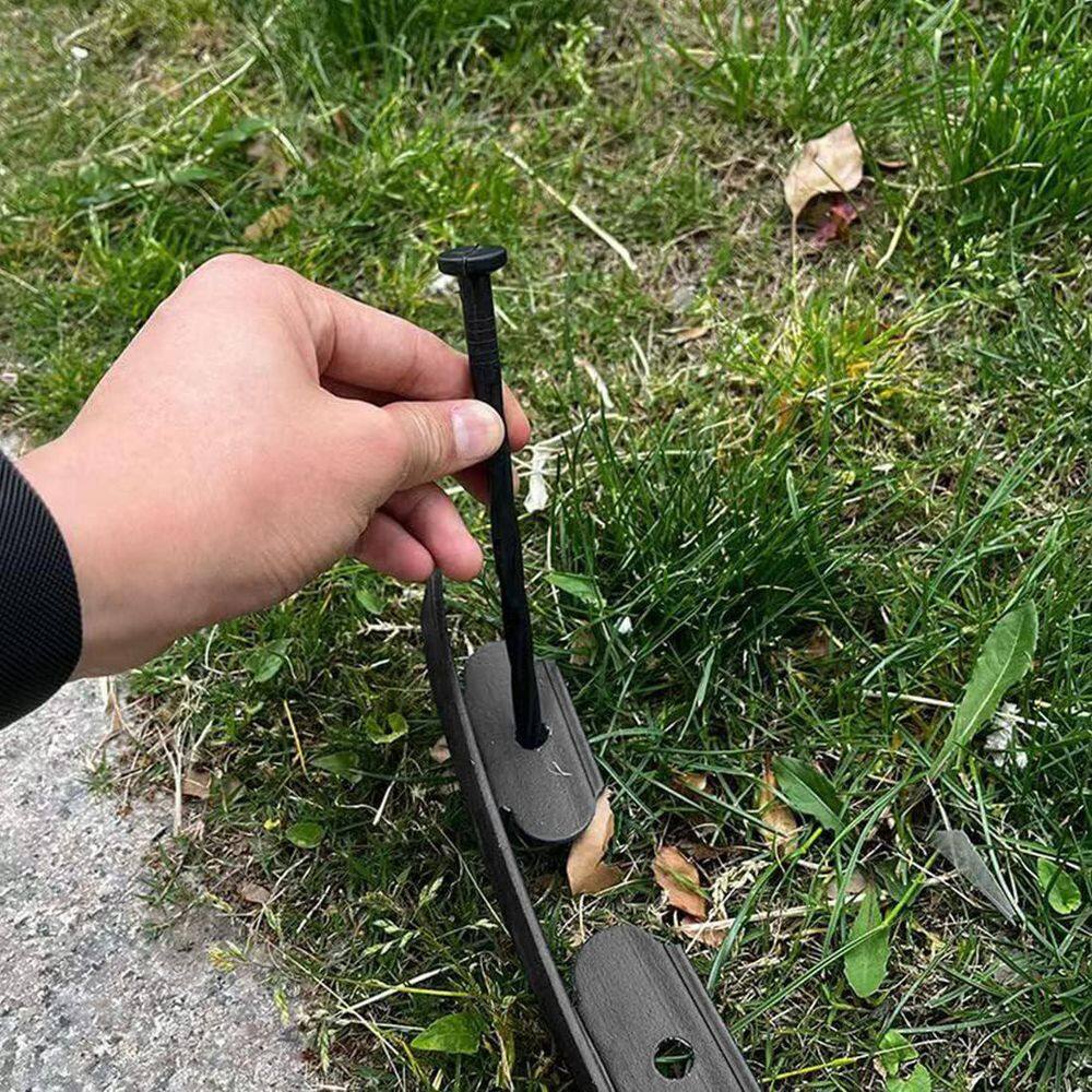 33ft x 4in Flexible PE Landscape Edging with 30pcs Nylon Spikes, Black - Hercitys