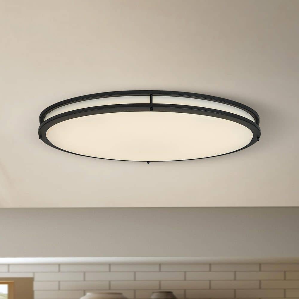 32.25 in. 1-Light Black LED Flush Mount - Hercitys