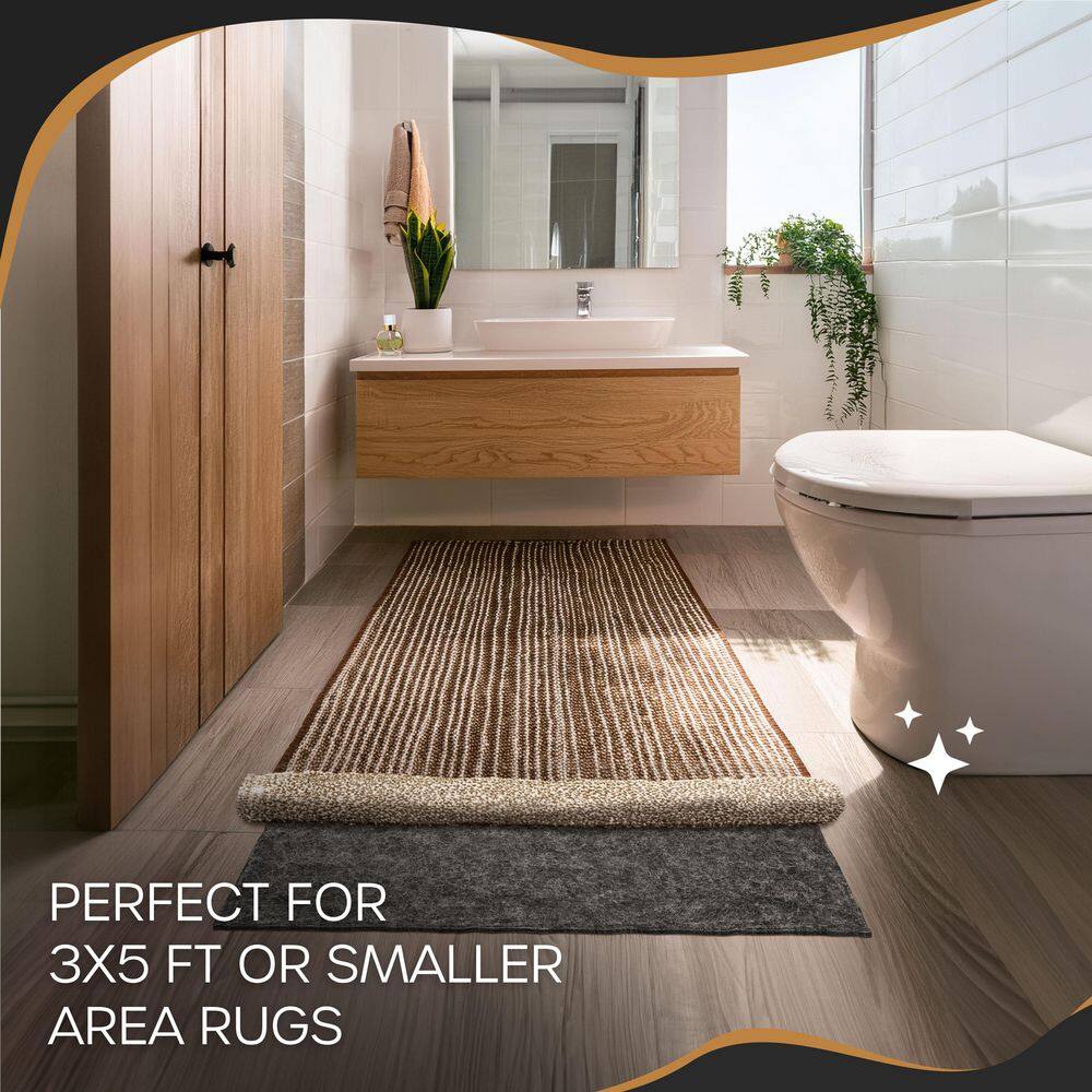 3 ft. x 5 ft. TPO Coated Felt Dual Surface Non-Slip Rug Pad-1/4″ Thick - Hercitys