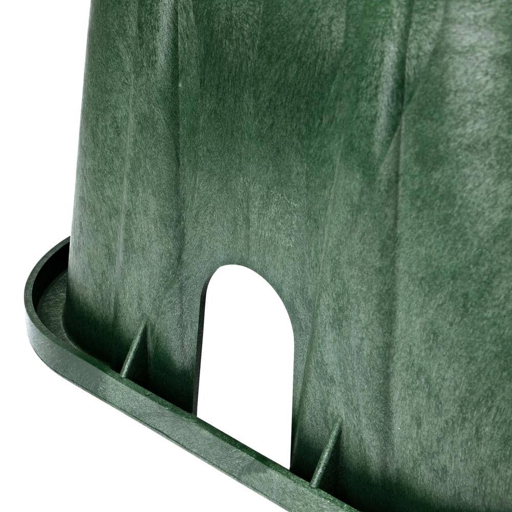 14 in. X 19 in. Rectangular Pro-Spec Series Valve Box & Cover, 12 in. Height, Green Box, Green ICV Cover - Hercitys