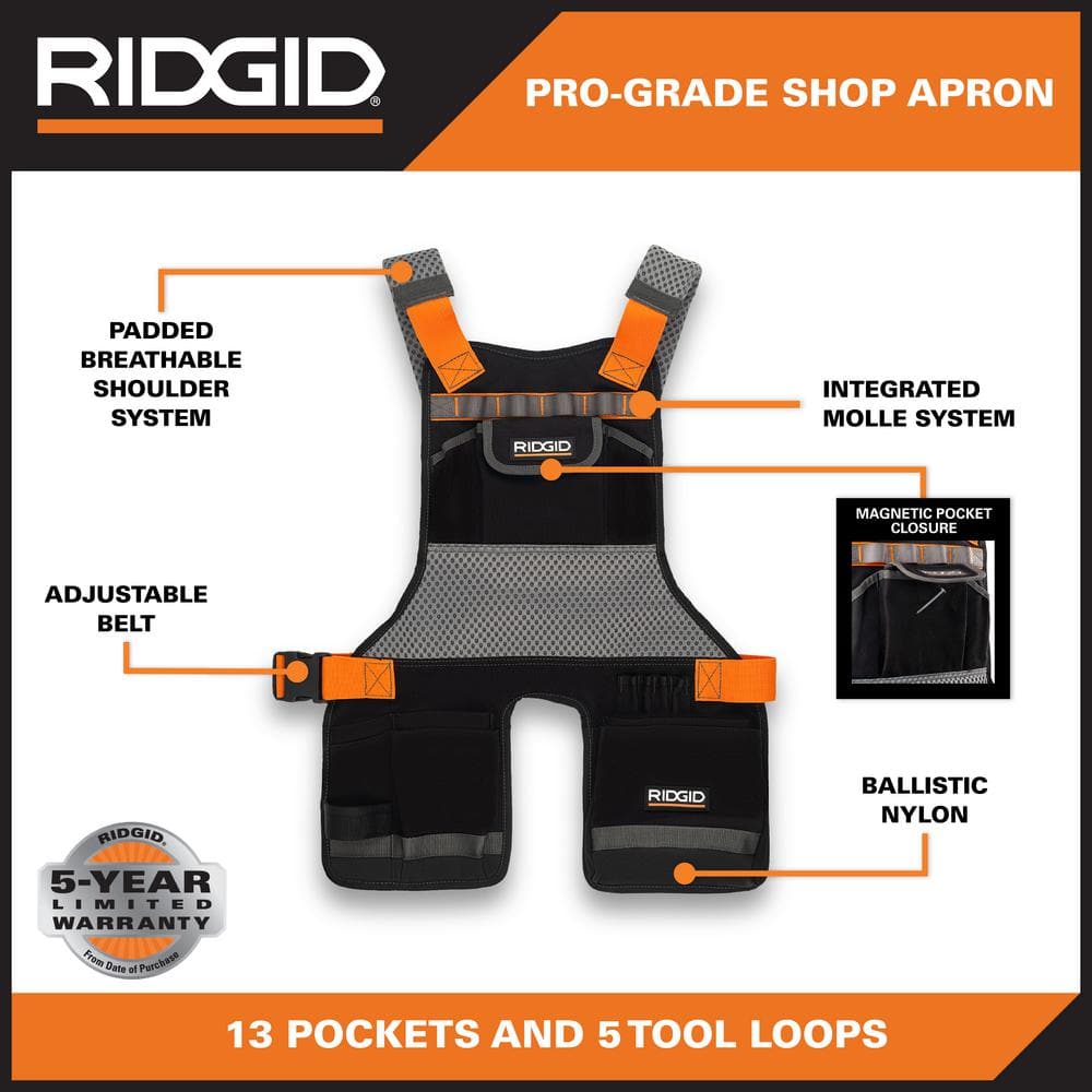 20 in. 13 Pocket Professional Grade Bib Work Apron - Hercitys