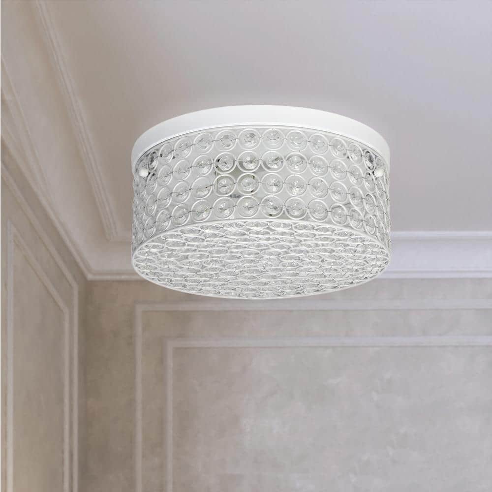 12 in. 2-Light White Round Ceiling Flush Mount - Hercitys