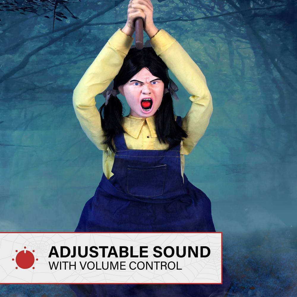 4 ft. Axe Me Something by Tekky, Premium Halloween Animatronic - Hercitys