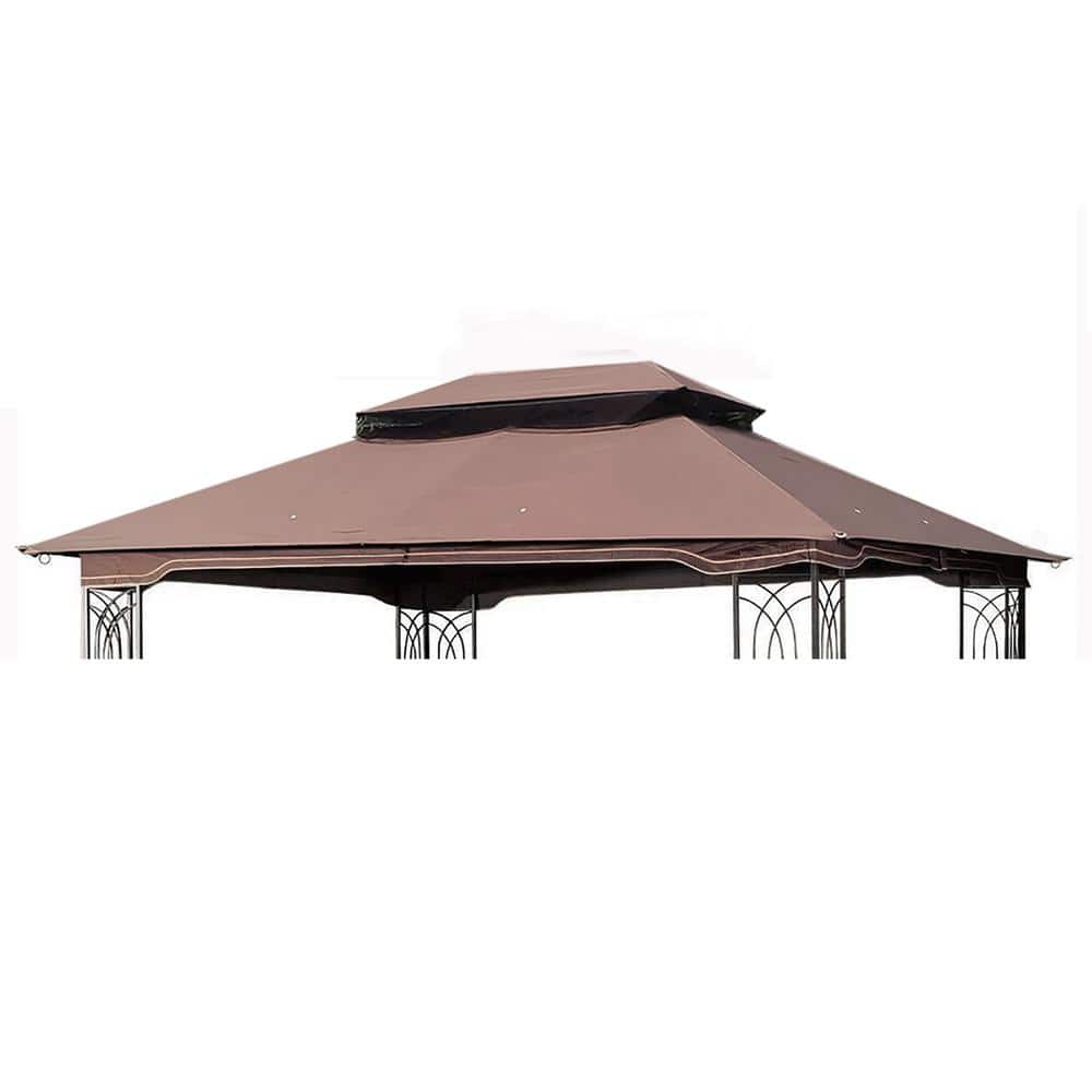 13 ft. x 10 ft. Pop Up Replacement Canopy Top Grill Gazebos Canopy Top for PatioYard, Brown - Hercitys