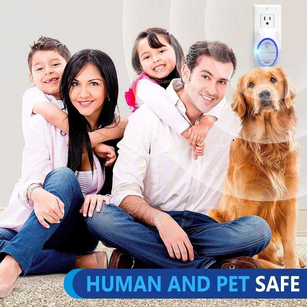 2-Piece Plug-In Ultrasonic Pest Control Repellent Safe and Effective Defender Against Roaches Ants and Mosquitoes, White - Hercitys