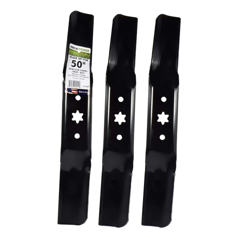 3 Blade Set for Many 50 in. Cut MTD, Cub Cadet, Craftsman Mowers Replaces OEM #’s 942-05052A and 742-05052A - Hercitys