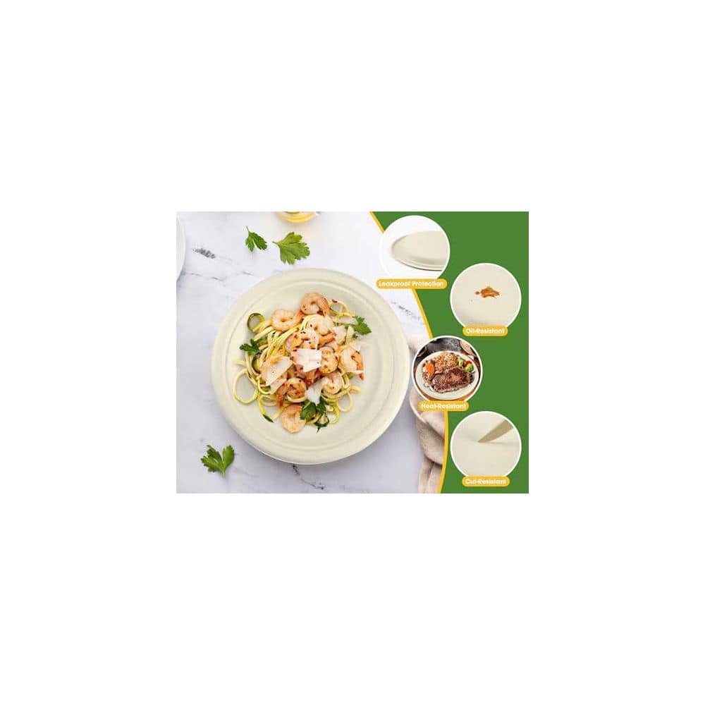 300-Piece Eco-Friendly Disposable Tableware Set with Plates and Cutlery - Hercitys