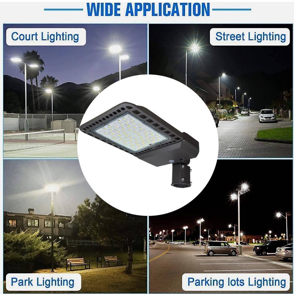 200Watt 150° Bronze Integrated LED Parking Lot Area Light, 28000 Lumens 5000K Security Lighting, Slip Fitter - Hercitys