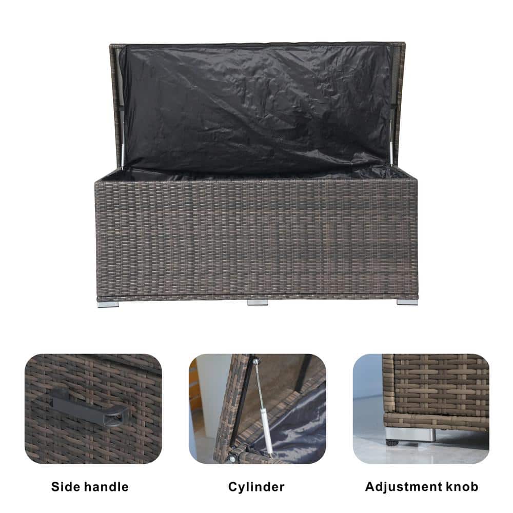 150 Gal. Brown Iron Wicker Deck Box - Hercitys