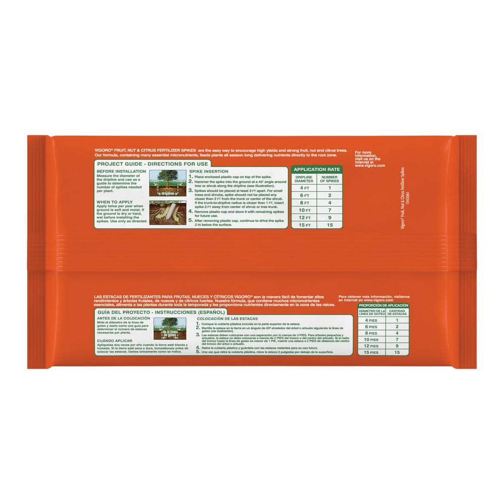 4.2 lb. All Season Fruit, Nut and Citrus Fertilizer Spikes (16-4-8) (15-Count) - Hercitys