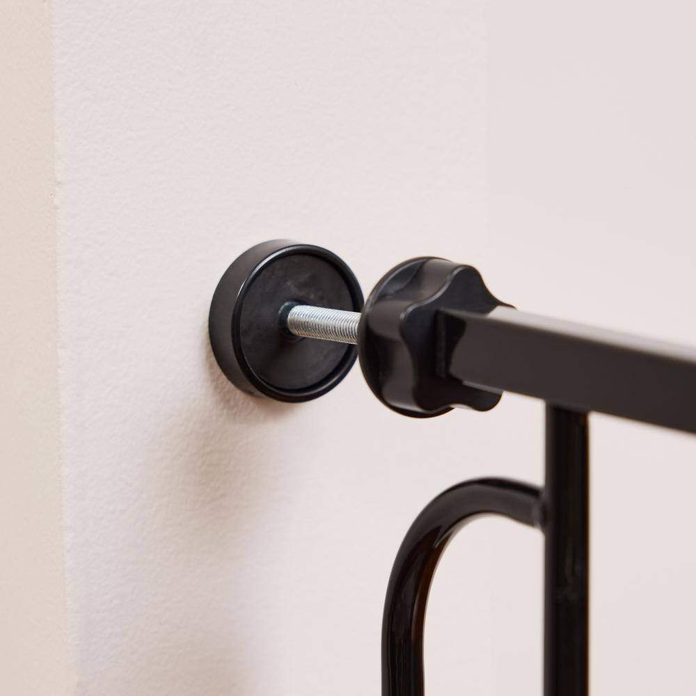 30 in. Tall Black Easy Step Extra Wide Metal Walk-Through Gate, Comes with a 4 ” and 12″ Extension - Hercitys