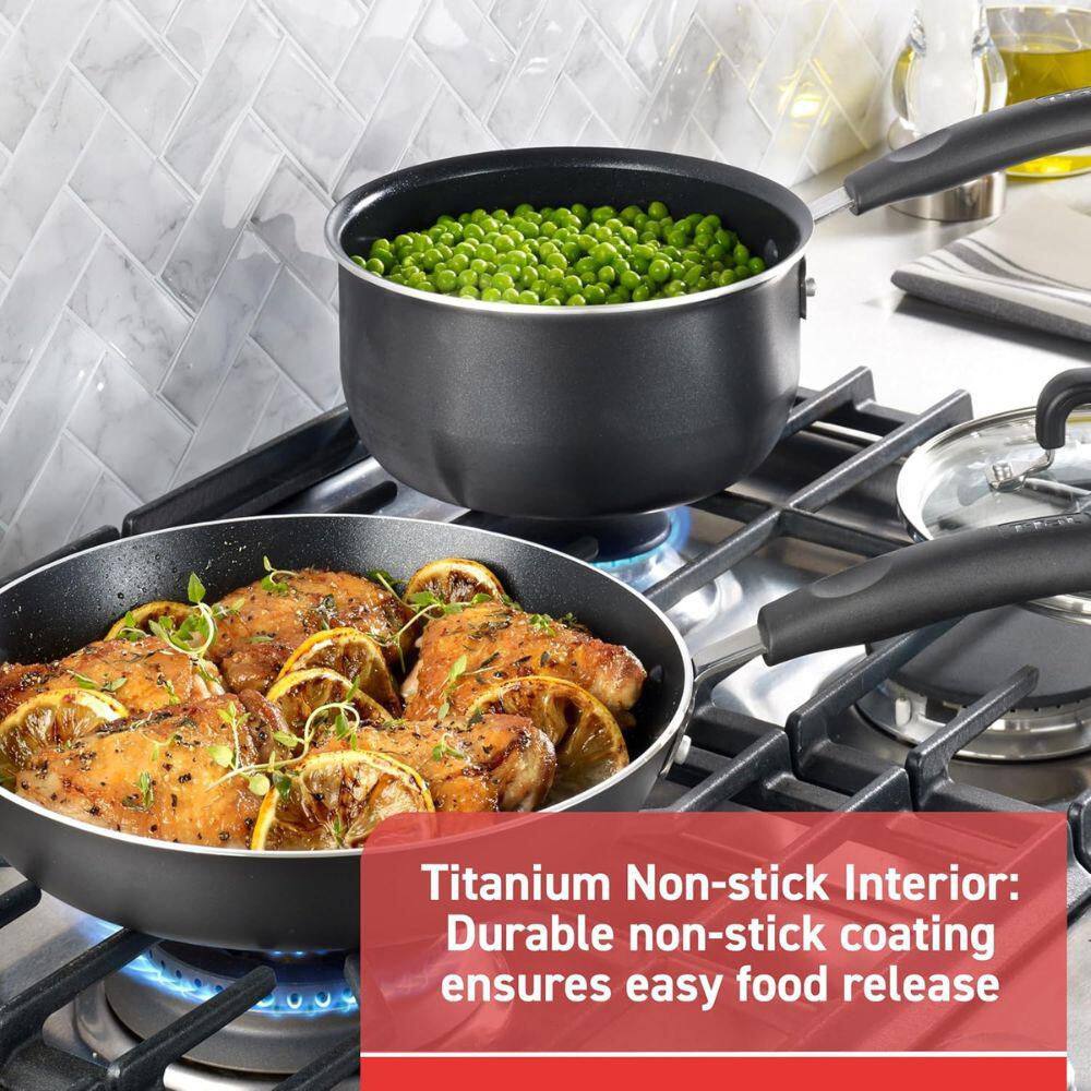2 Piece: 8 and 10.5 Inch Aluminum Non-Stick Fry Pan Set, Nonstick Frying Pans, Skillets, Dishwasher Safe, Black - Hercitys