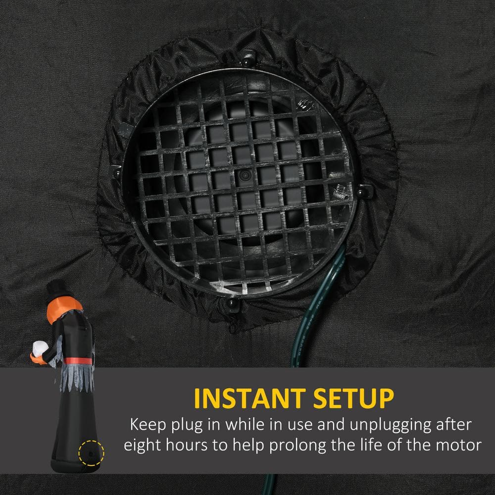 12 ft. LED Pumpkin Reaper with Skeleton Skull Halloween Inflatable - Hercitys