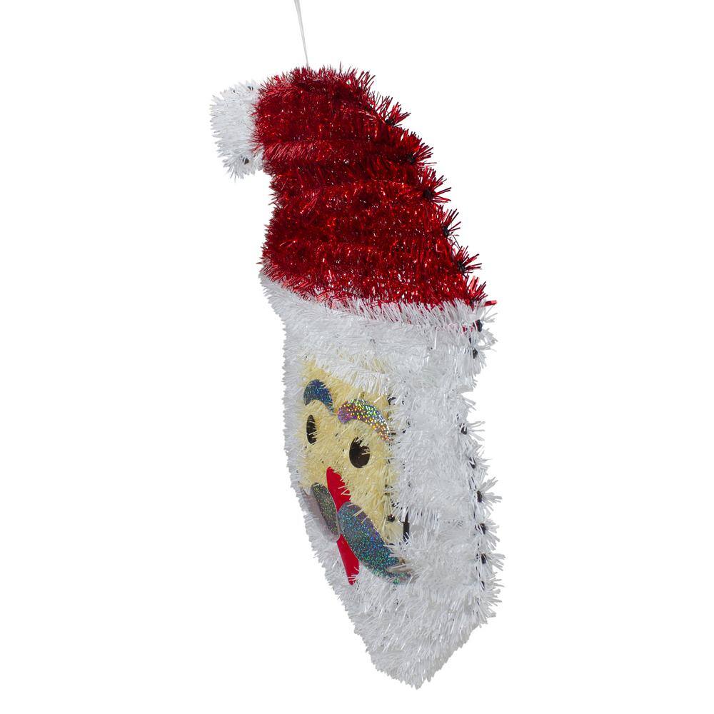 19 in. Tinsel Santa Claus Christmas Window Decoration - Hercitys