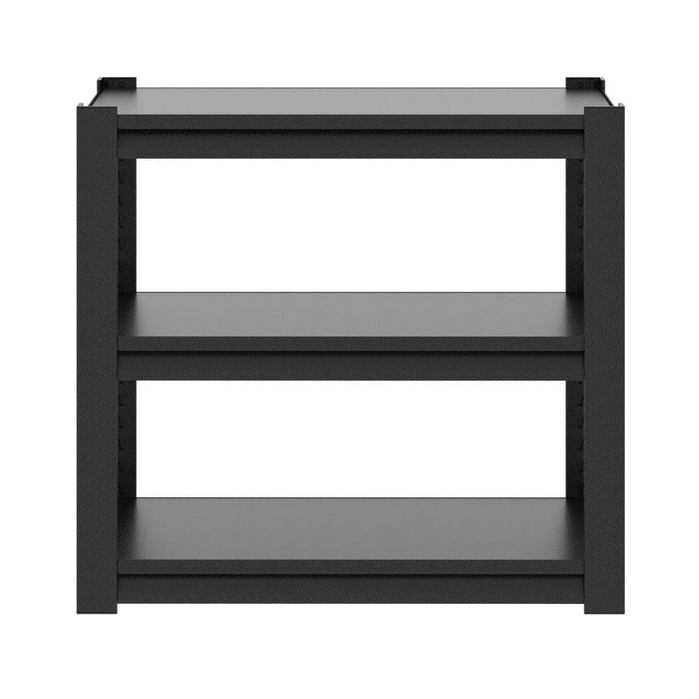 3 Tiers Heavy Duty Steel Adjustable Household Shelving Unit in Black (34 in. W x 31.5 in. H x 18 in. D) - Hercitys