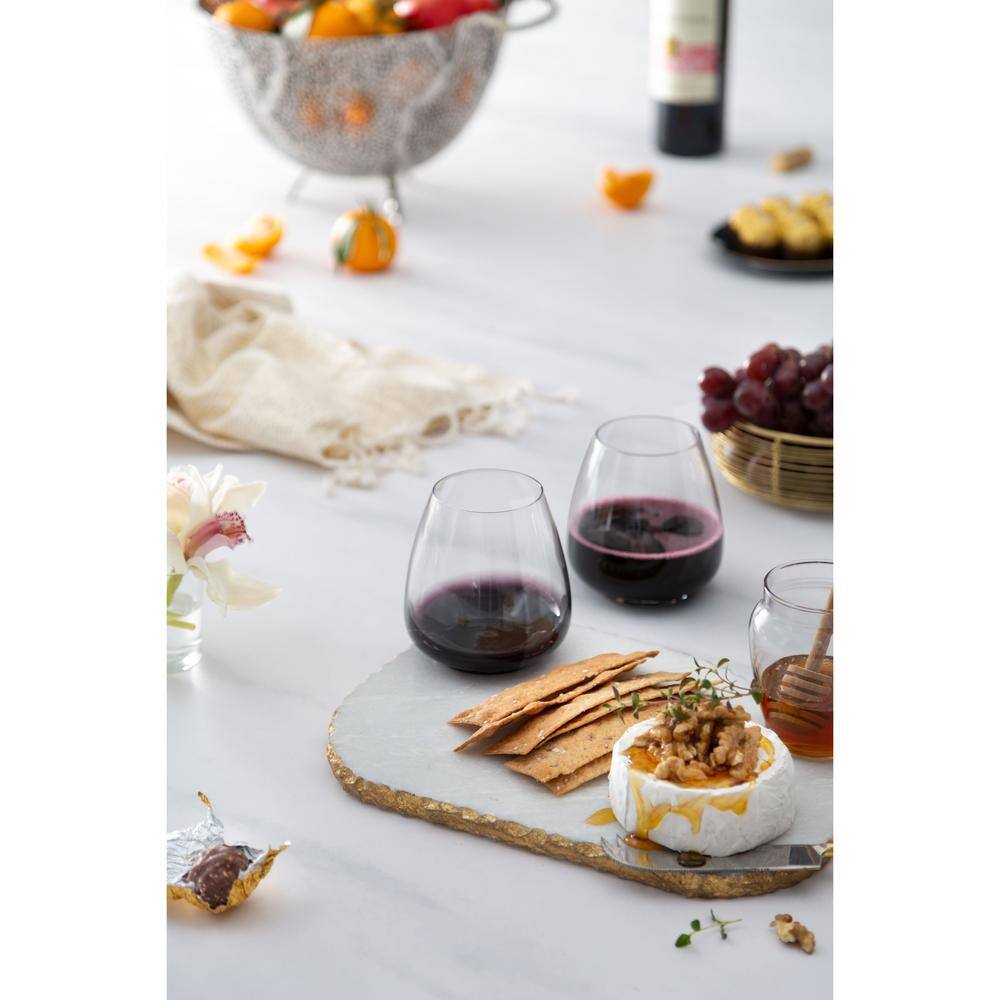 18.2 oz. Black Swan Stemless Red Wine Glasses (Set of 4) - Hercitys