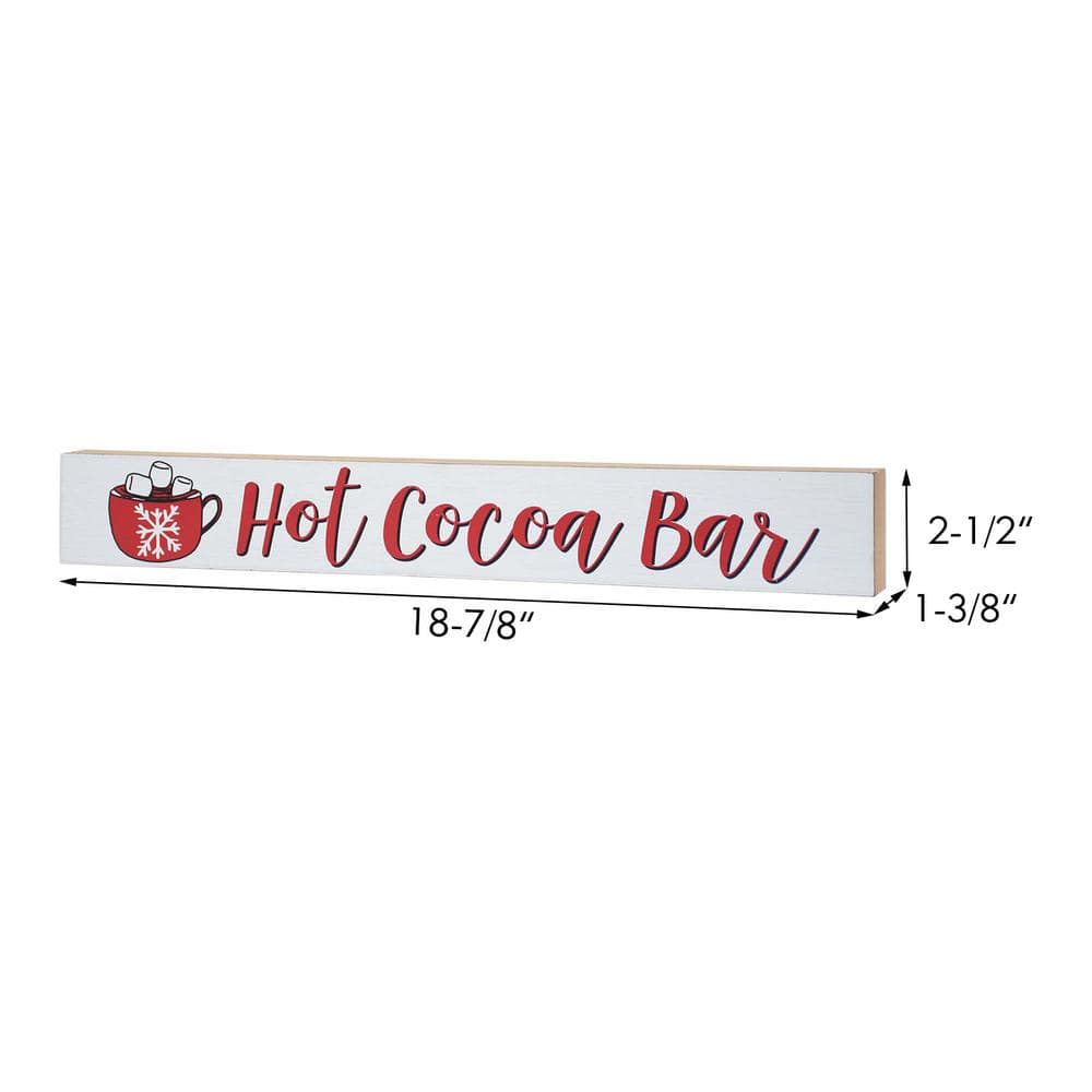2.5 in. Wood Hot Cocoa Bar Sign Christmas Tabletop Sign - Hercitys