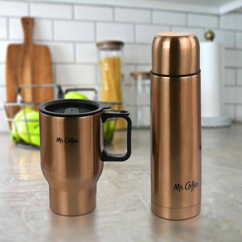 2-Piece Thermal Bottle and Travel Mug in Copper - Hercitys