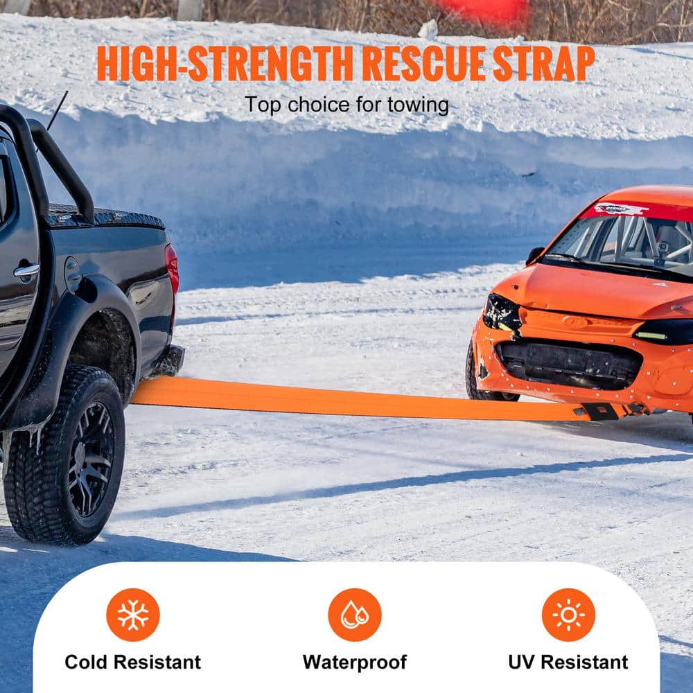 30 in. Recovery Tow Rope 46500 lbs. Heavy-Duty Off Road Snatch Strap Extreme Duty Energy Snatch Strap - Hercitys