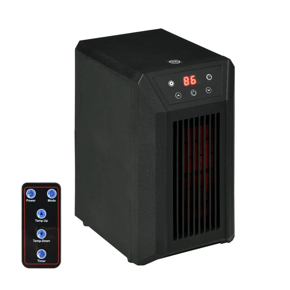 1500 W Fast Heating Portable Electric Space Heater, Cabinet Infrared Quartz Heat Element, Thermostat, Forced Air, Remote - Hercitys