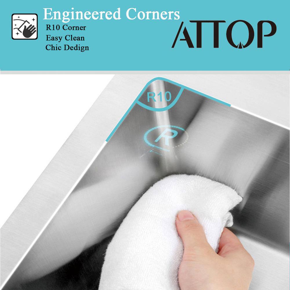 18-Gauge Stainless Steel 32 in. 0-Hole Single Bowl Undermount Kitchen Sink with Bottom grid - Hercitys