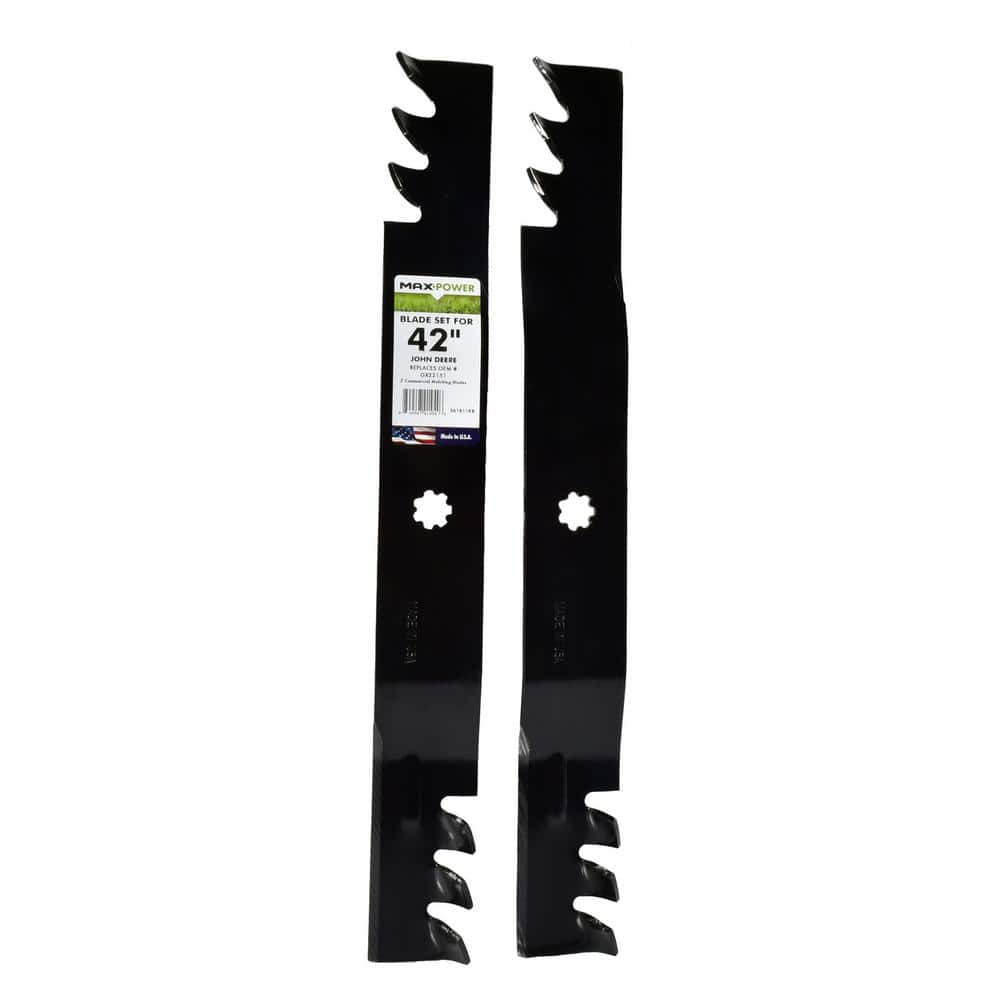 2 Blade Commercial Mulching Set for Many 42 in. John Deere Mowers Replaces OEM #’s AM137328, AM141033, GX22151, GY20850 - Hercitys