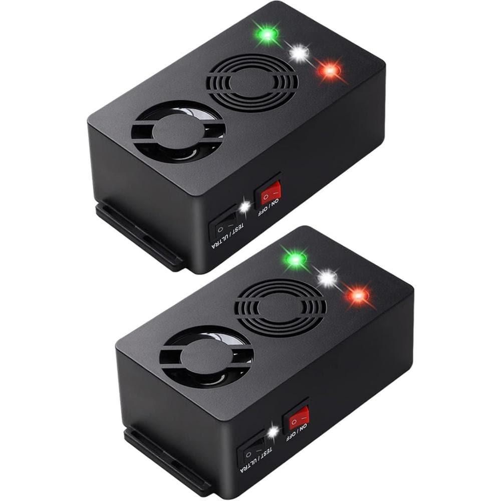 12-Watt Under Hood Electronic Outdoor Animal Rat Squirrel Car Repellent Device, Ultra Sonic Battery Operated (2-Pack) - Hercitys