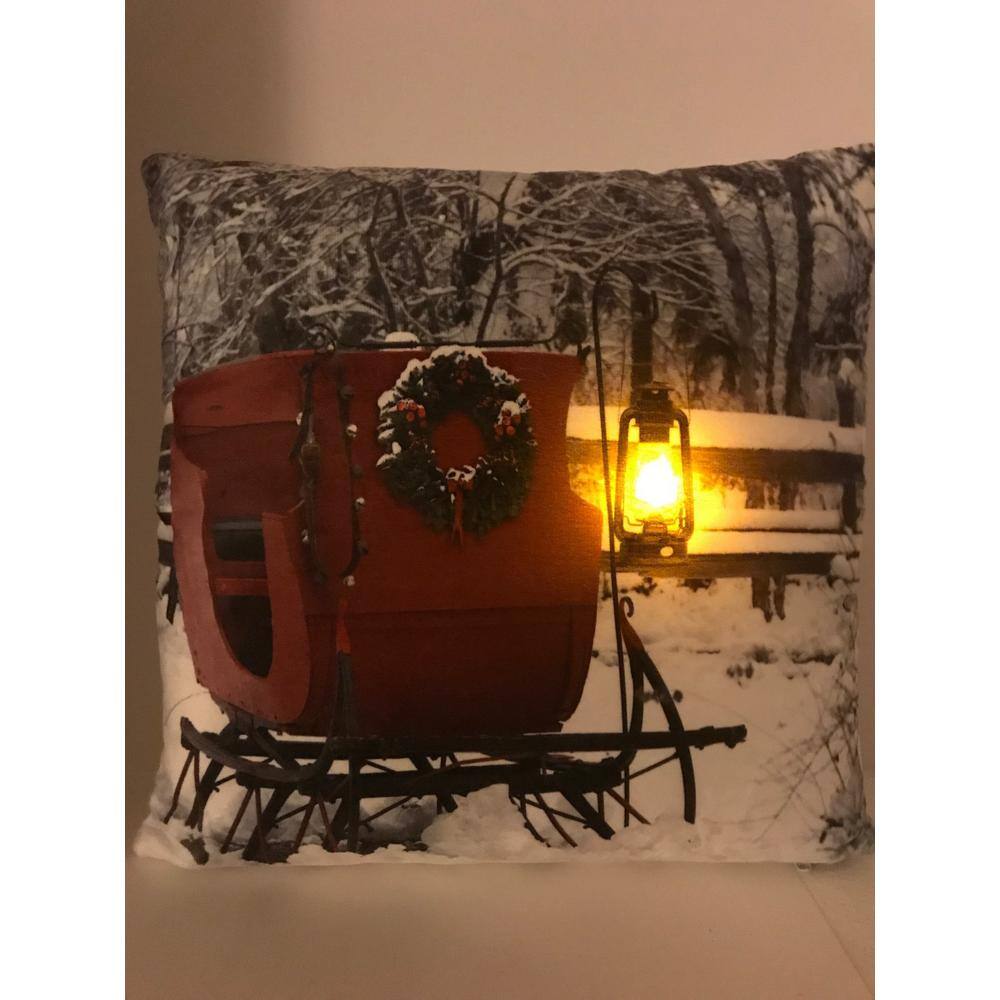 20 in. Ultimate Innovations Luminous LED Pillow – Sleigh - Hercitys
