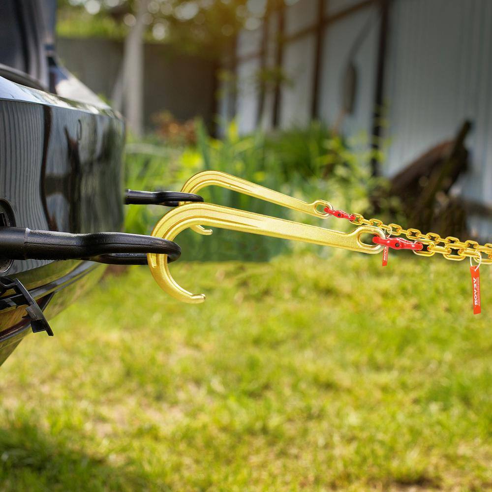 5/16 in. x 2 ft. G80 Tow Chain J Hook V-Chain Bridle Grab Hook Wrecker 10800 lbs. - Hercitys