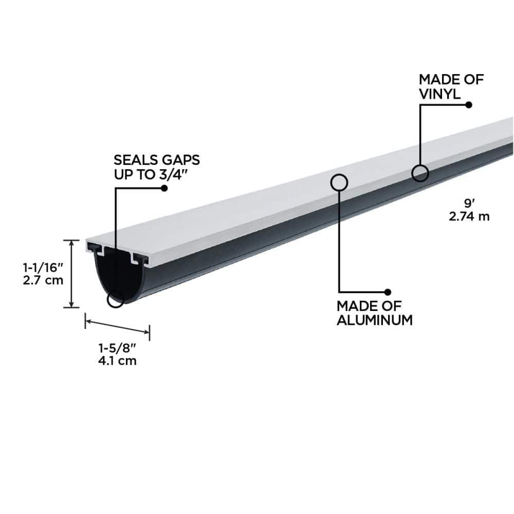 1-5/8 in. x 9 ft. Aluminum and Vinyl Garage Door Bottom - Hercitys