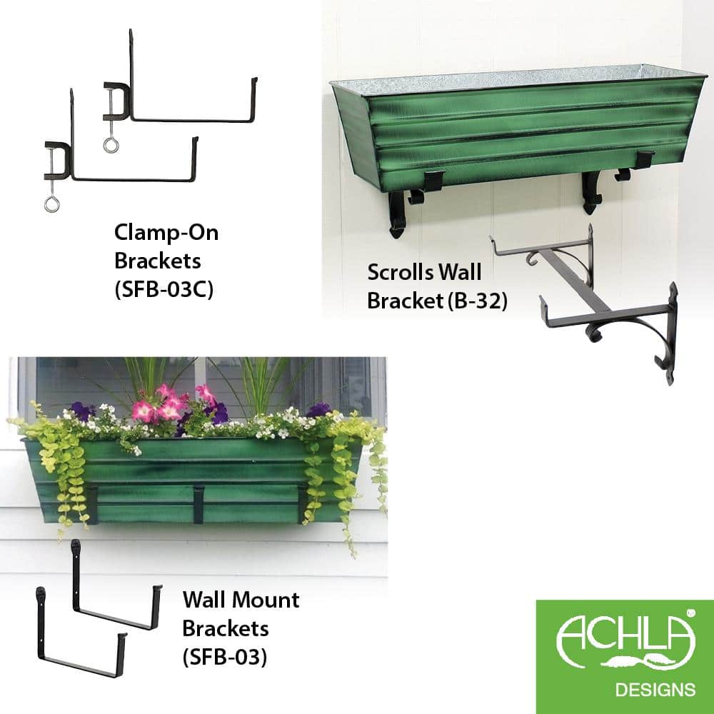 35.25 in. W Green Large Galvanized Steel Flower Box - Hercitys