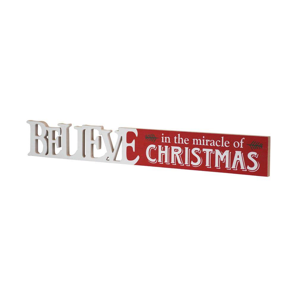 3.25 in. Wood Christmas Believe in the Miracle of Christmas Wall Plaque - Hercitys