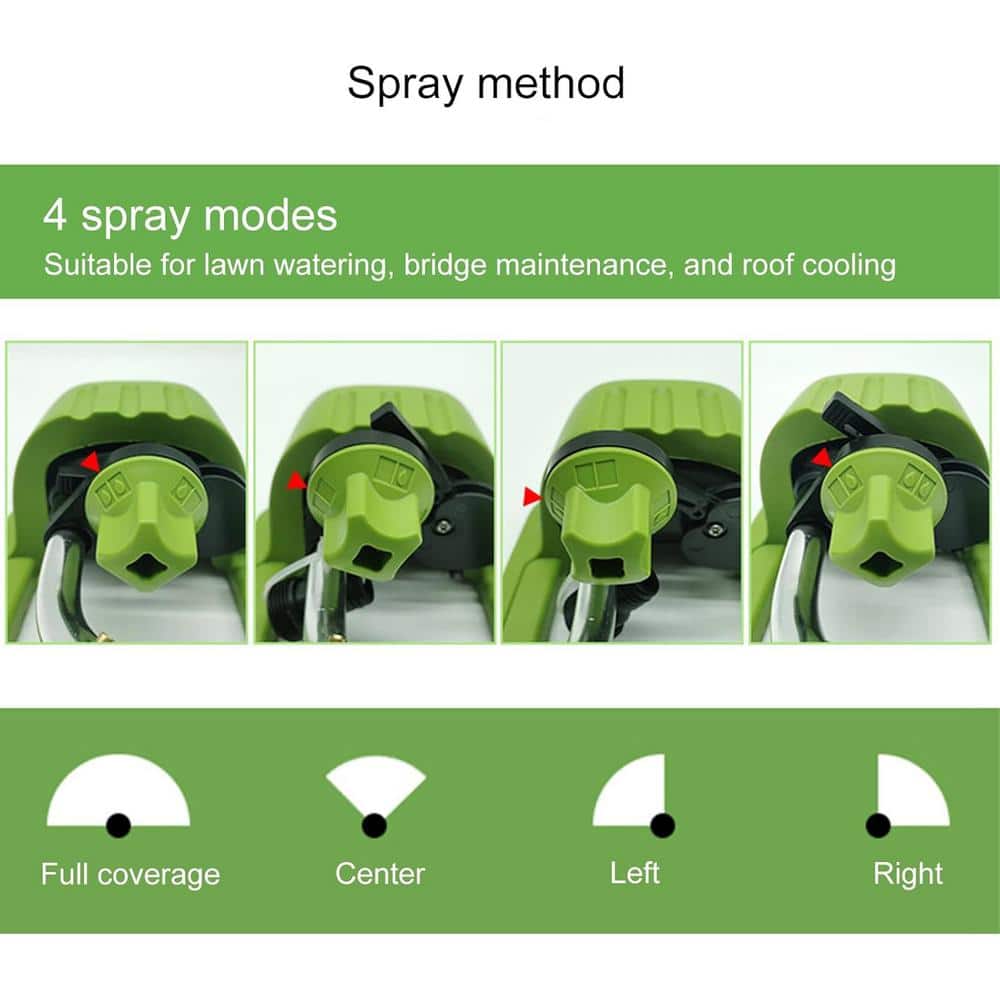 3600-sq. ft. Revolving Sprinkler Heavy Duty Metal 3-Way Oscillating Sprinkler, Metal Base Oscillating Sprinkler, Green - Hercitys
