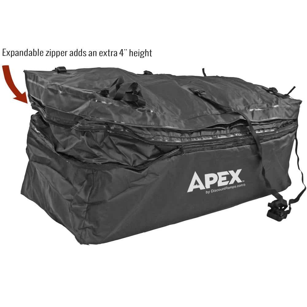 48 in. Waterproof Hitch Cargo Carrier Rack Bag with Expandable Height - Hercitys
