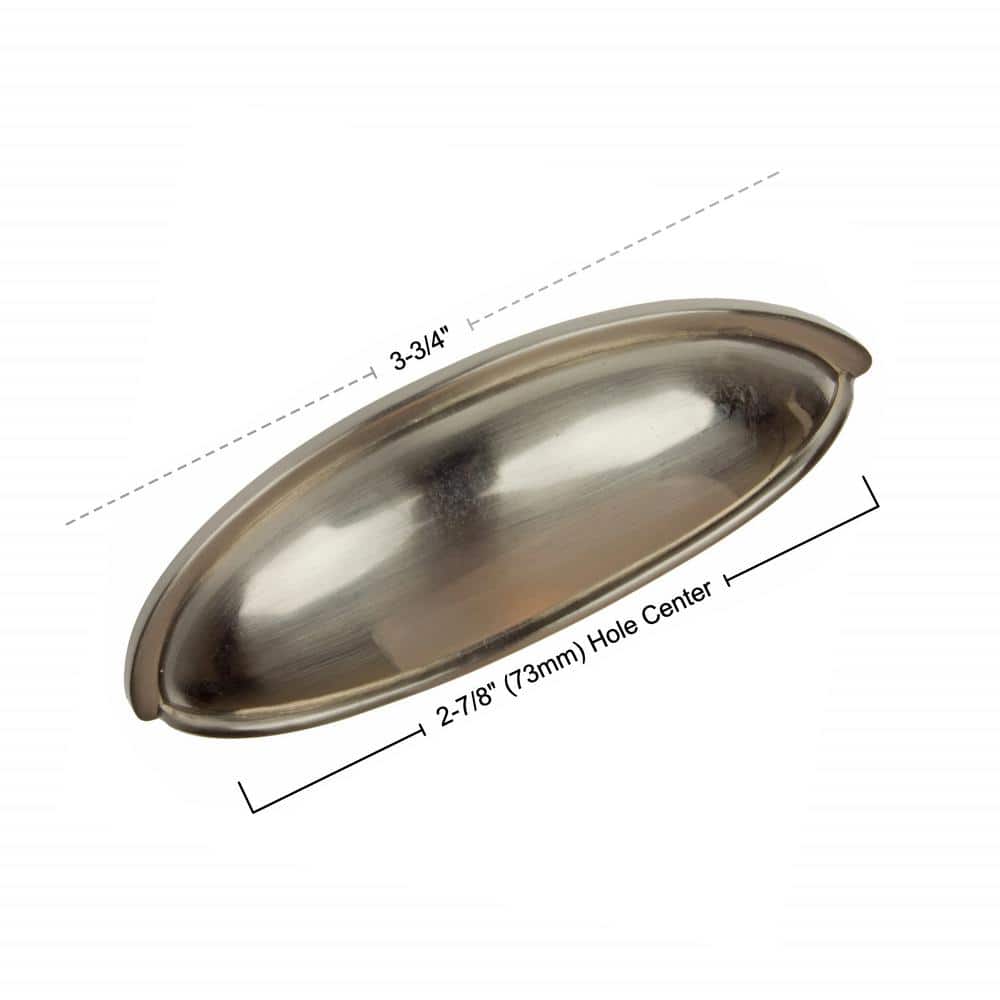 2-7/8 in. Center-to-Center Satin Nickel Classic Bin Cabinet Pull (10-Pack) - Hercitys
