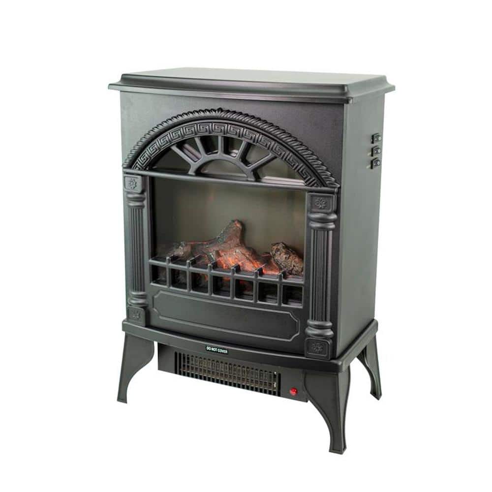 16 in. Freestanding Electric Fireplace in Black - Hercitys