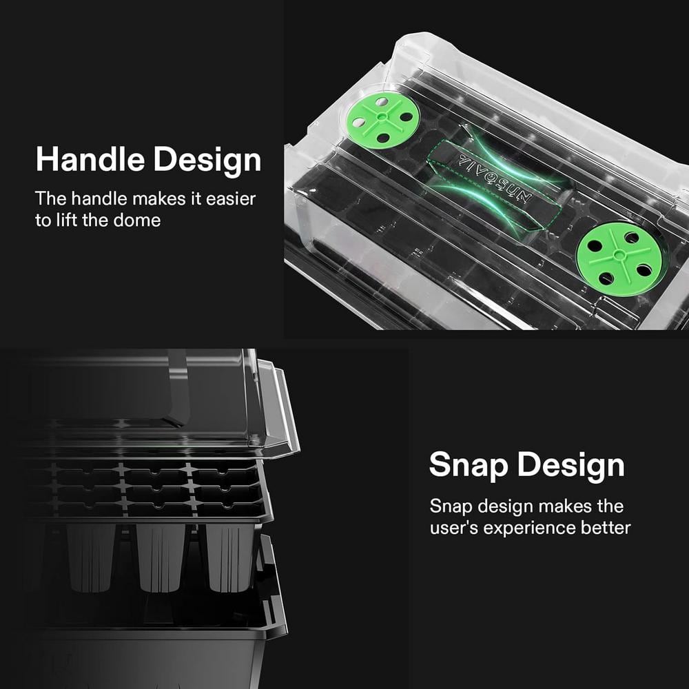 240-Cell 6-Pack Seed Starter Kit with High Humidity Dome - Hercitys