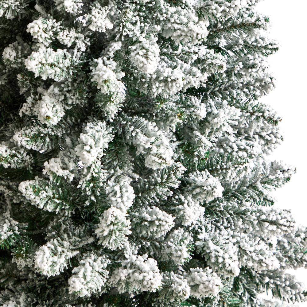 5 ft. Pre-Lit LED Slim Flocked Montreal Fir Artificial Christmas Tree with 150 Warm White Lights - Hercitys