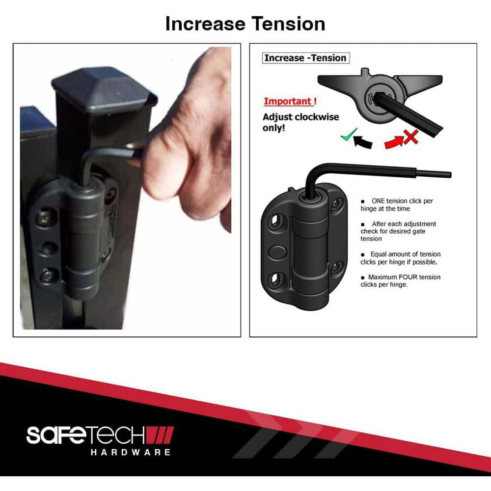 3.5 in. Black TopKlik Self-Closing Gate Hinges (2-Pack) - Hercitys