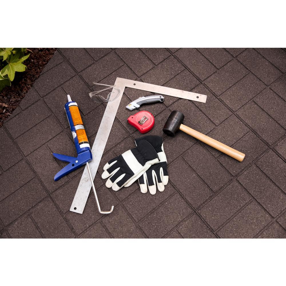 16 in. x 16 in. x 5/8 in. Brown SmartLoc Rubber Paver (9-Pack) - Hercitys