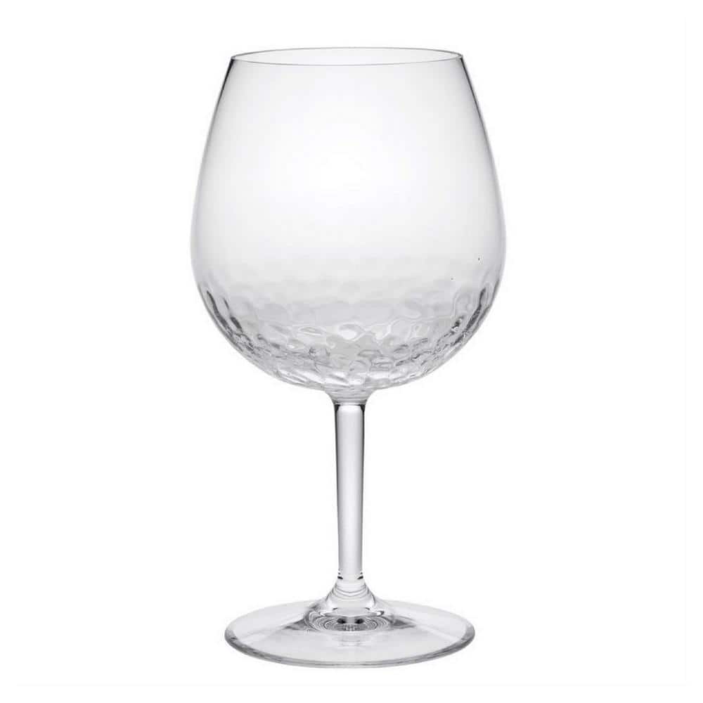 22 oz. Premium Quality Unbreakable Stemmed Acrylic Swirl Clear Glasses (Set of 4) for All Purpose Red or White - Hercitys