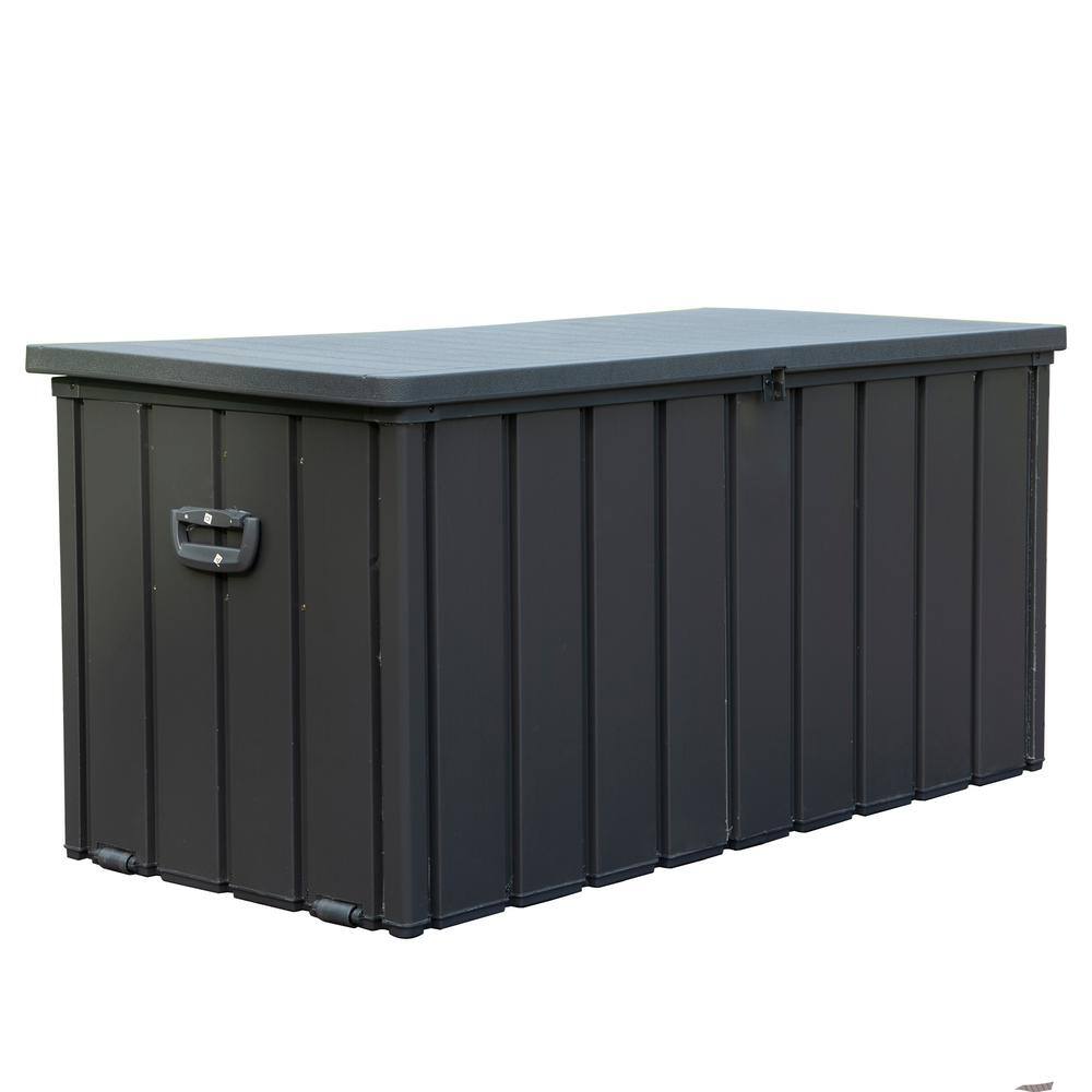 100 gal. Outdoor Storage Deck Box Waterproof, Large Patio Storage Bin, Throw Pillows, Garden Tools, Lockable - Hercitys