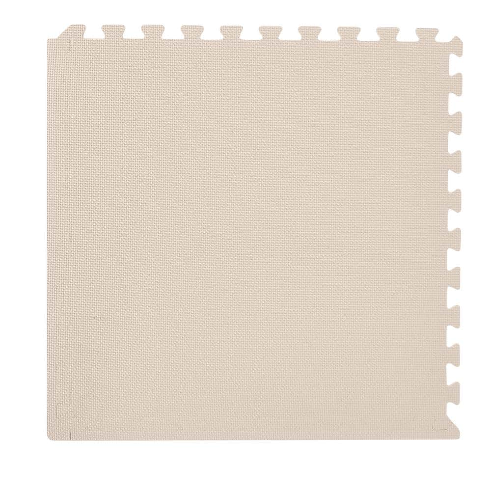 1/2 in. Thick Multipurpose 24 in. x 24 in. EVA Foam Tiles 6 Pack 24 sq. ft. – Sand - Hercitys