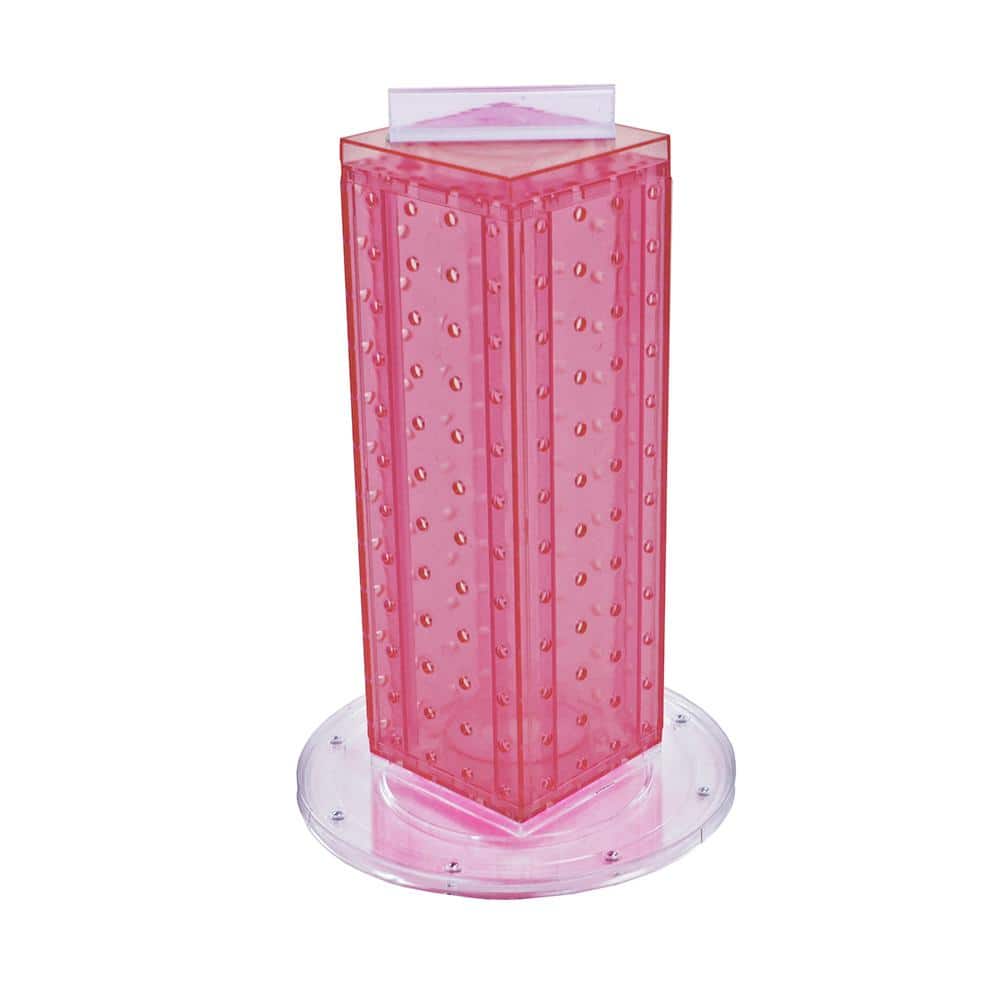 12 in. H x 4 in. W Pegboard Tower with 16-Gift Pockets in Pink - Hercitys