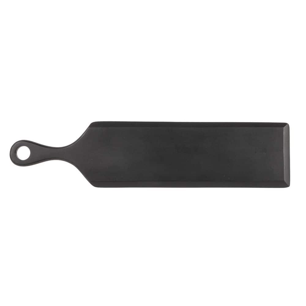 23.75 in. Black Round Acacia Wood Cheese and Cutting Board with Round Opening on Handle - Hercitys